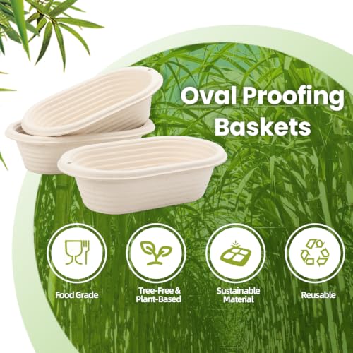 10" Oval Pulp Bread Proofing Basket 6-Pack + 30 Liners Sourdough Banneton - size: 6pcs 10inch Oval