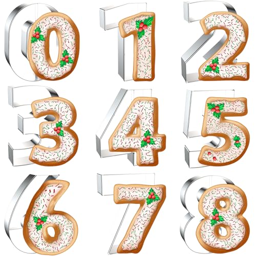 4 Inch Number Cookie Cutter Set - 9 Pcs Extra Large Xzhloym Cookie Cutters Shapes - Stainless Steel - color: 4 Inch Numbers - 9Pcs