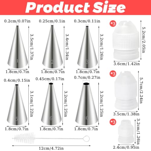 6pcs Round Piping Tips Set - color: A