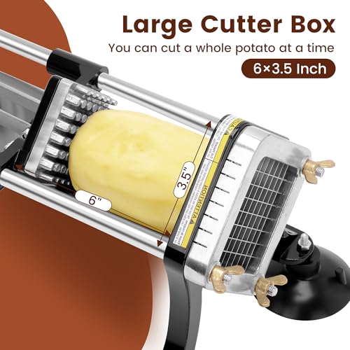 BIEAMA Commercial French Fry Cutter with 1/4", 3/8", 1/2" Blades - size: 1/4" & 3/8" & 1/2" Blade (Large Machine)