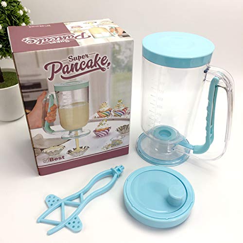 2 in 1 Pancake Batter Blend Mixer and Dispenser with Measuring - color: Blue