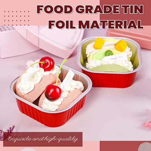 Halloween Cake Pans with Lids, Red 50 Pack for Parties - color: Red, size: 10 oz