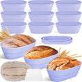Nuogo 9 Pack Collapsible Silicone Oval Bread Proofing Baskets Bulk, Purple - color: Purple