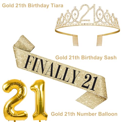 YeohJoy Gold 21st Birthday Decorations for Her - style: 21st