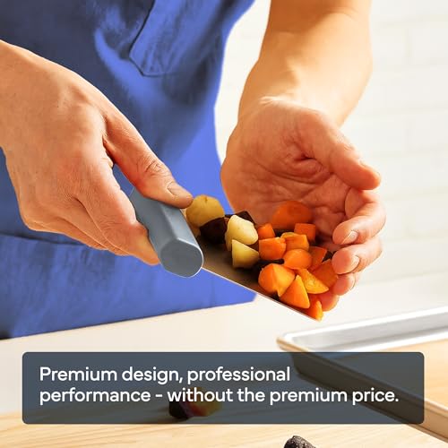 Misen Stainless Steel Bench Scraper - Versatile Food Scraper with Walnut Handle - Ideal for Kitchen, Pastry & Dough - Durable Cutting Board Scraper Tool - Effortless Transfer into Pots & Pans - Gray - color: Gray