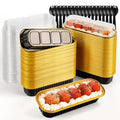 120Pcs Aluminum Min Foil Bakingi Loaf Pans with Lids and Spoons - style: Black Gold Loaf Pans120Pcs