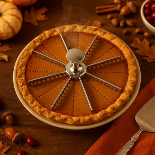 Mrs. Anderson’s Baking Pie Marker, Guideline, and Portion Divider, 8 Slice,Silver - style: Pie Marker