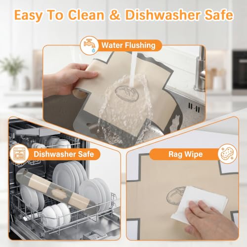 2Pcs Silicone Bread Pan Liner Reusable Baking Mat Fits 9x5" Loaf Pans