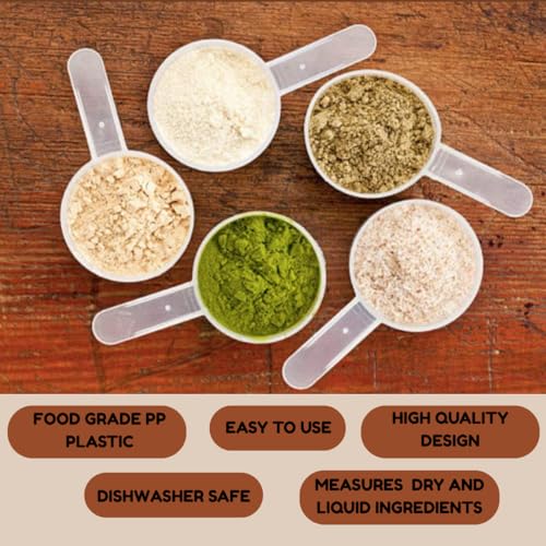 10cc Long Handle Measuring Scoop (2 Teaspoon / 10mL) - Heavy-Duty Plastic Spoon for Powders, Pre-Workout, Supplements, and Spices, 5-Pack - size: 10 cc | 2 teaspoon | 10 mL