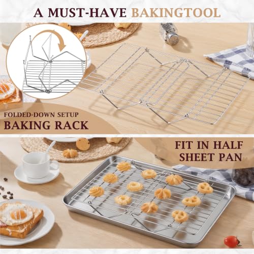 LIANYU Large Cooling Rack, 5-Tier Cookie Cooling Racks for Baking, 16"x11" - size: 16.5" x 11.4"