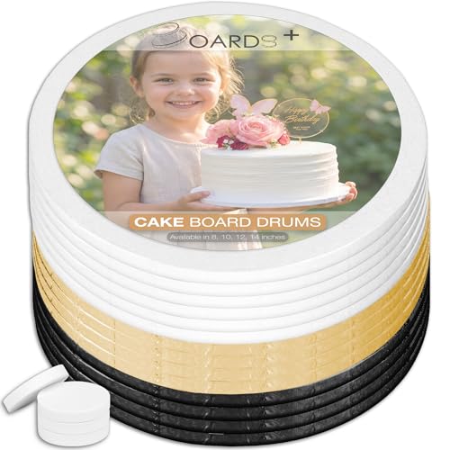 0.5" Cake Drums 12 Inch (14 Pack) in White, Gold & Black Color Value Bundle - color: White + Gold + Black, size: 12"