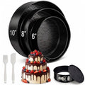 4mm Springform Pan Set of 3 Non-stick Leakproof Round Can Pans 6" 8" 10" - size: 6+8+10inch