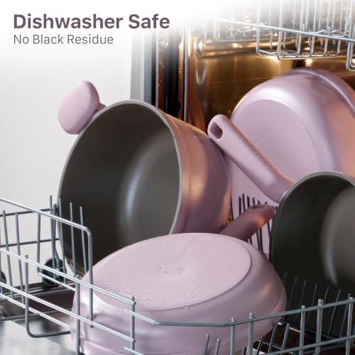 SENSARTE Nonstick Pots and Pans Set, 17pcs Nonstick Cookware Set - color: Lavender