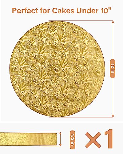 Kootek 71PCs Cake Decorating Supplies Kit and 1 Pack 12 Inch Gold Cake Board Drum
