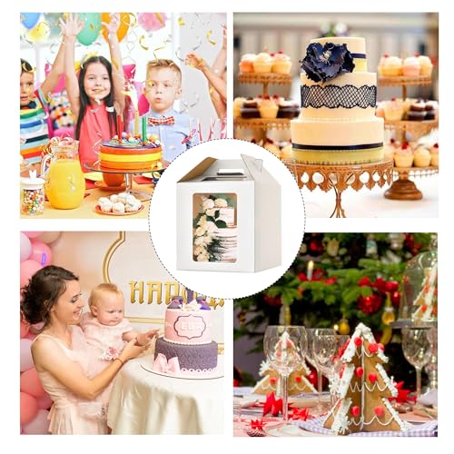 14x14x14 Inch Tall Cake Boxes for Tier Cakes,Large Tiered Cake Box,2Pack - color: white-14x14x14in-2p