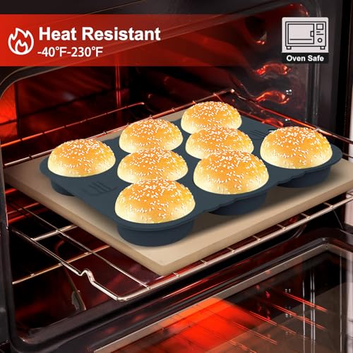Mini Hamburger Bun Pan for Make Slider Buns and Sandwiches - color: 8 Cavity