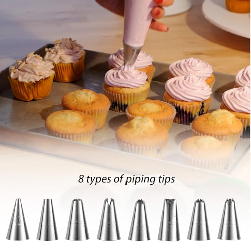 29pcs Stainless Steel Cookie Press Gun Kit, Include Spritzer Cookie Press Gun Mold Machine Discs Piping Set Cleaning Brush Manual Instruction for Baking DIY Biscuit Maker Cakes Desserts