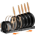MUDEELA Expandable Pot Pan Lid Organizers inside Cabinet, 10 Divider-Black - color: Black, size: 10 Dividers