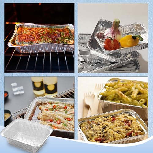 iHomeSet 25 Pack 1 lb Aluminum Foil Pan 16 oz with Clear Plastic Lids - size: 1 lb (Pack of 25), style: Tin Pans with Plastic Lids