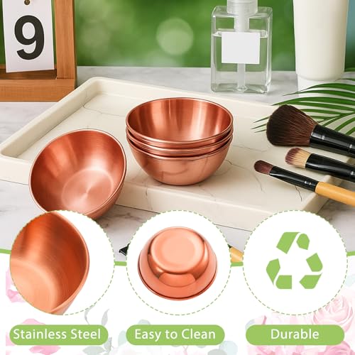 Teenyyou 12 Pcs 3.23 in Face Mask Mixing Bowl, Stainless Steel, Rose Gold - color: Rose Gold, size: 3.23 Inch