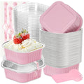 Halloween Pans with Lids, Pink 50 Pack for Parties - color: Pink, size: 10 oz
