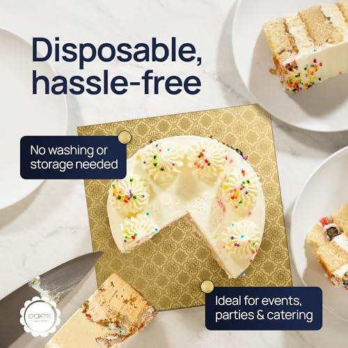 O'CREME Gold Square Cake Drum Board 1/2 Inch Thick, 16x16 In - color: Gold, size: 16" x 16"