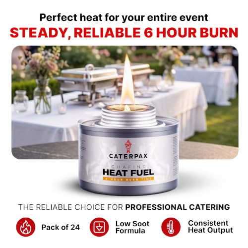 6 Hour Chafing Fuel Cans for Food Warmers and Buffet Trays 24 Pack - size: 24 Pack