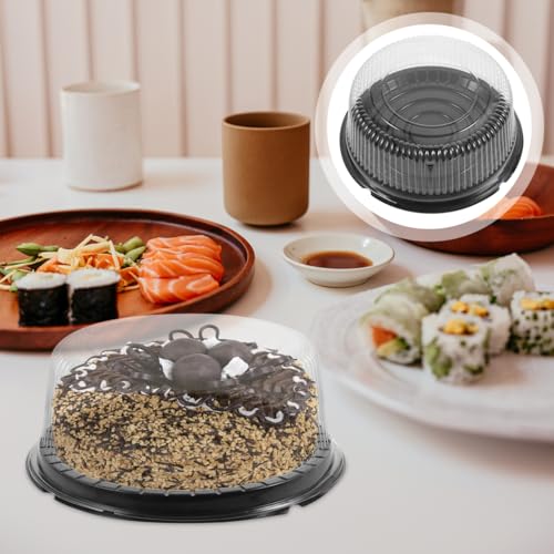 10-Pack Reusable Round Cake Boxes with Lids 9.44X9.44X3.54In Plastic Cake Containers for Birthday Wedding Party Carrying and Display