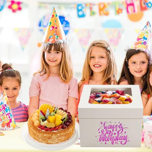WINKIO Cake Boxes 10 inch, Cake Carrier Holder, Storage Transport Container - size: 10x10x8