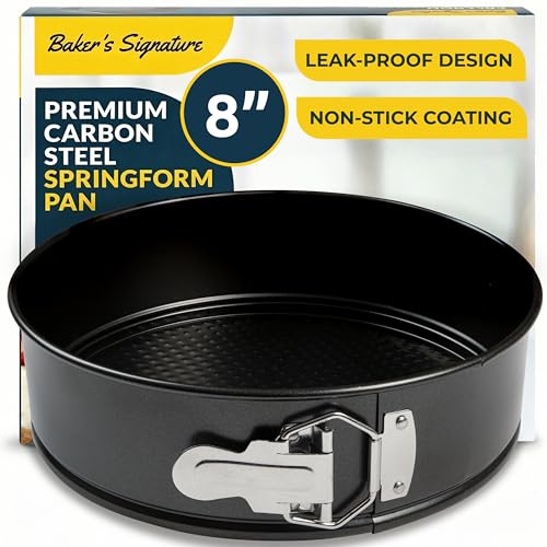 Cheesecake Pan 8" Carbon Steel With Removable Bottom – Leakproof Design - size: 8 Inch