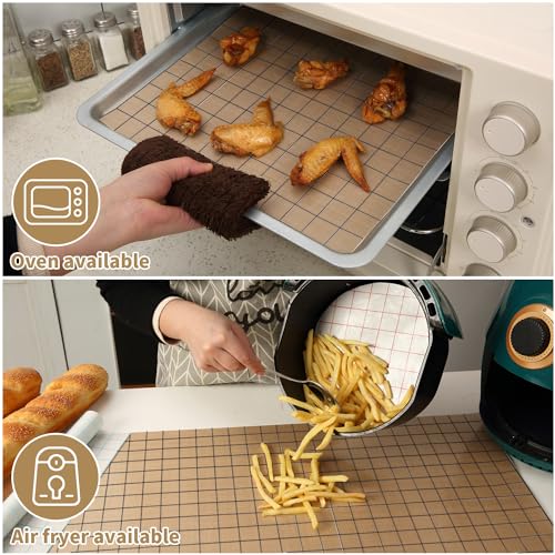 Silicone Baking Mat Roll 12IN*5FT Free Cutting, Non-Slip Pastry Mat, Non-Stick Reusable Air Fryer Liner, Oven Liners, Counter Mat, Freeze Dryer Mat, Easily Cut to Size Fit All Ovens Pans Tins Dishes - color: Beige Black Line, size: 60"L x 12"W