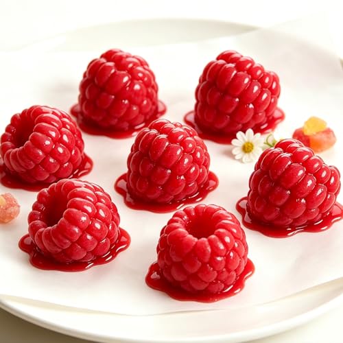 Raspberry Silicone Molds for Mousse Cake Small Fruit Pudding Raspberry Mold - color: Small 12-Cavity Raspberry