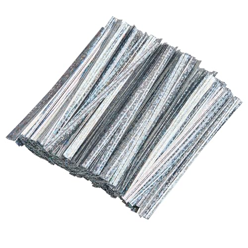 Tangyinrd 500PCS 4 Inch Silver Metallic Twist Ties, Shiny Reusable Bag Ties for Bakery, Candy Bags, Coffee Bags, Goodie Bags, Crafts & Party Decorations - color: Silver