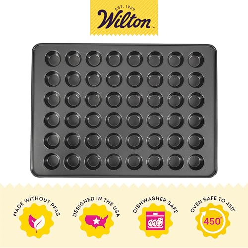 Wilton Perfect Results Non-Stick Mega Mini Muffin Pan, 48-Cup Cupcake Pan, Steel - size: Mini - 48 Cup