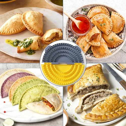4-in-1 Tortilla Sealer Crimper Press – Adjustable 4"-6"-8"-10" Tortilla & Taco/Burrito Maker Tool with Metal Edge | Easy to Clean, BPA-Free, Durable & Fun for Family Cooking (Gray & Yellow) - color: Gray & Yellow