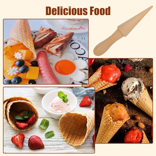 2 Pcs Ice Cream Cone Cream Horn Pizzelle Waffle Egg Roll Mold
