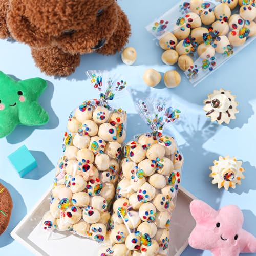 Blulu 100 Pcs Dog Treat Bags Puppy Party Favor, Rainbow Color - color: Rainbow Color