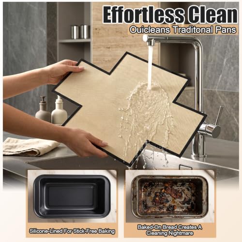 8 Pcs Loaf Pan with Liners Set 8 x 4 Inch Non-stick Bread Pan - color: Black, size: 8 x 4 Inch