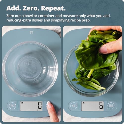 Greater Goods Food Scale, Slim & Compact Build, 1g Precision (Stone Blue) - color: Stone Blue
