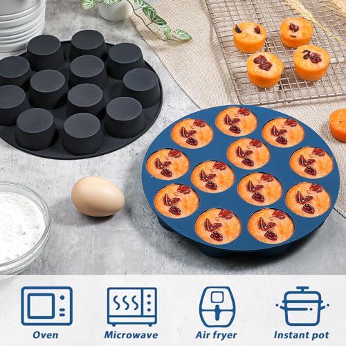 Webake Silicone Air Fryer Muffin Pan for Baking Egg Bites Silicone Mold, Nonstick 1.8 Inch Mini Muffin Tin BPA Free Set of 2 - size: Mini