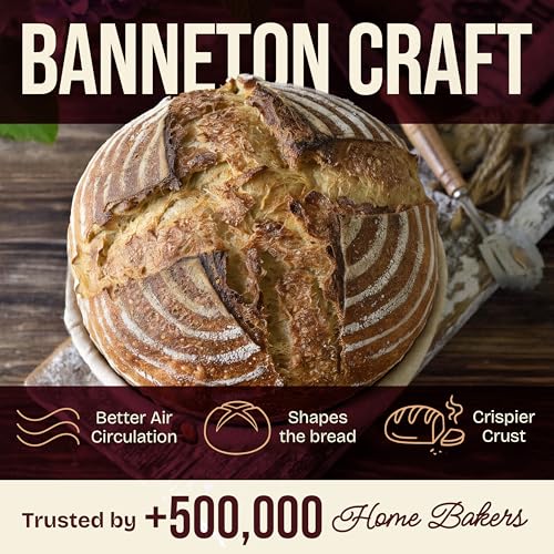 Superbaking Sourdough Banneton Bread Proofing Basket, 9" Round, Set of 2