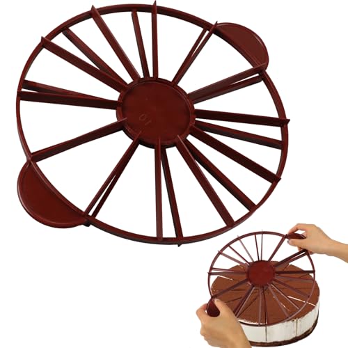 Cake Portion Marker, Double Sided 10 or 12 Slices Cake Cutter Marker for Even Slices, Brown - color: Brown