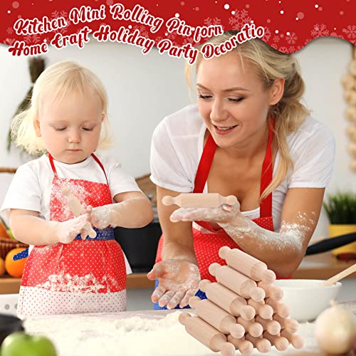 45Pcs Wooden Mini Rolling Pin Long Kitchen Baking - color: Rolling Pins 45