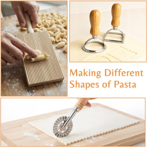 Pasta Making Tools Set, 9 Pcs Homemade Pasta Solid Wood Making Kit