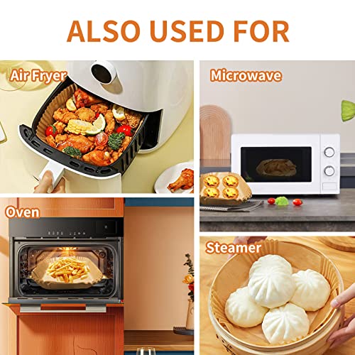 Air Fryer Disposable Paper Liner, 100PCS 9" Natural Parchment Paper for Air Fryer Oil-proof Water-proof, Food Grade Parchment for AirFryer, Steamer, Microwave Etc - size: 9" Square