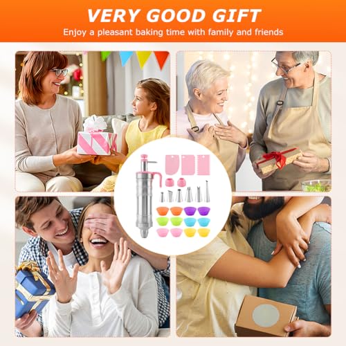 Frosting Piping Kit 24PCS,Cake Decorating Syringe for DIY Dessert Decorate