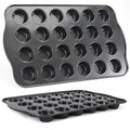 Cupcake Pan Nonstick 2 Pack (Grey, Mini 24 cup) - color: Gray, size: Mini