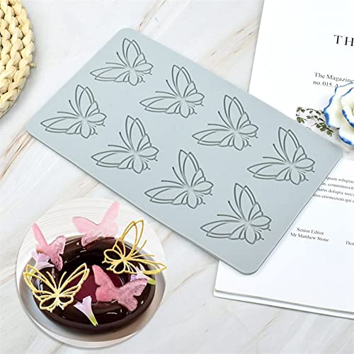 TUKE 3D Hollow Lace Fondant Molds Fruits Leaf Shape Lace Mat Party Cake Decoration Tool Cupcake Mat Silicone Molds for Polymer Clay Chocolate Baking Gummy Mould (Butterfly_7.48x4.6x0.16inch_L) - size: Butterfly_7.48x4.6x0.16inch_L