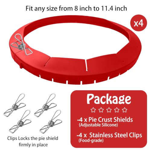 Adjustable Pie Crust Shield Silicone Pie Crust Covers for Edges of Pie