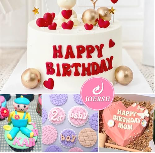 JOERSH Silicone Letter Fondant Molds, 4Pcs - style: Letter & Number